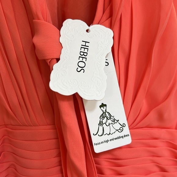 Hebeos A-Line/Princess Halter Sleeveless Ruched Floor-Length Chiffon Dresses - Picture 8 of 8